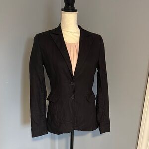 Classic Black Linen Women's Blazer